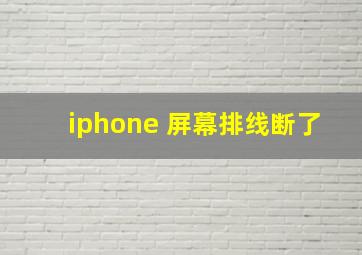 iphone 屏幕排线断了